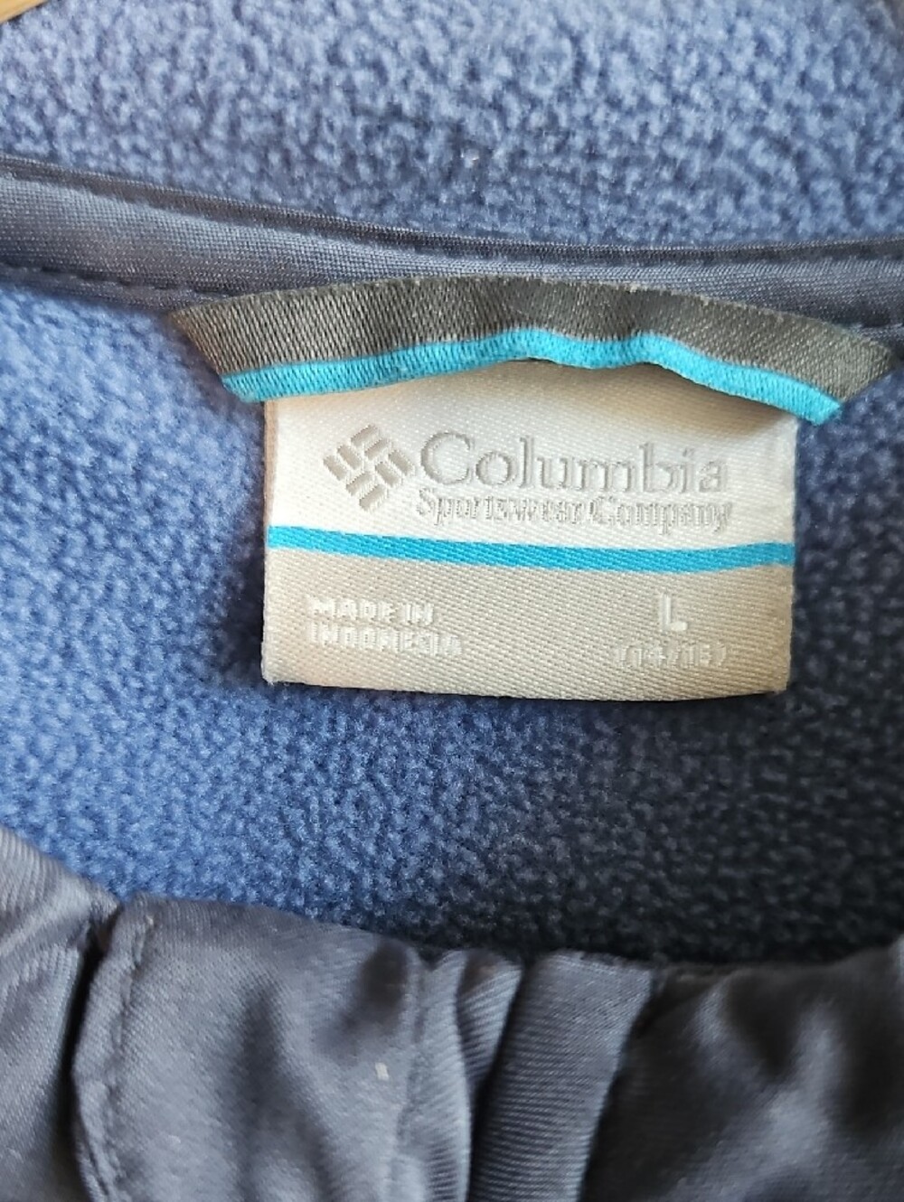 Columbia Blue Hybrid Fleece Hooded Kids Jacket Size Large 14/16 - Picture 3 of 13